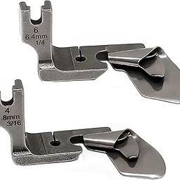Jasol 2 Piece Industrial Curved Scroll Hemmer Foot 3/16"+1/4" Hem Pull Tube Presser Foot Crimping Presser Foot Compatible with Industrial Sewing Machine Like Brother Juki Jack Universal Machine-image-28