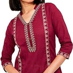 Women's Cotton Blend Regular Fit Casual Kurta-image-79