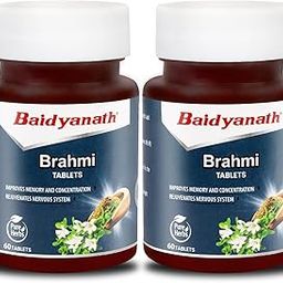 BAIDYANATH AYURVED Brahmi Tablets- 60 Tab | Helps To Handle Life's Daily Stress | Promotes Mind Relaxation (Pack Of 2).-image-72