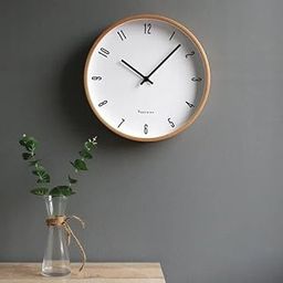 ClokMen Wooden Wall Clock with Retro Design, 12 Inches Round Wall Clock Battery Operated Silent Non-Ticking, Big Roman Numerals, for Kitchen Living Room Classroom Gym and Pool, Black-image-51