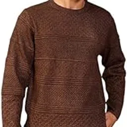 campus sutra Men's Sweater | Round Neck, Ribbed Cuff Sleeves, Pull On Closure, Ribbed-Straight Hem | Solid Jacquard for Casual-picture-31