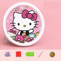 AC DIY 5D Diamond Painting Kit for Kids Rainbow Kitty Art Supplies With Frame & Tool - Arts and Crafts Diamond Art Kits for Children DIY Desk Decor (Multi Kitty 2)-image-26