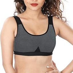Women's Blended Cotton Non Padded Non-Wired Sports Bra-image-61