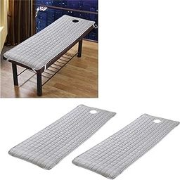 UJEAVETTE 2 Pieces Beauty Salon Massage Bed Mattress Sheet with Face Hole Grey-image-73