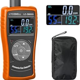 Ammonia Gas Detector LC-5800G, 0~100 PPM NH3 Monitor, Particle Detector Professional Meter with Temperature(℉/℃), Humidity, Ammonia Gas Detector for Poultry-image-7