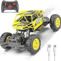 Mirana Duster 4WD 4x4 RC Car | High Speed ATV Remote Control Rock Crawler | C-Type USB Rechargeable Offroad Monster Truck | Spring Suspensions | Fun Outdoor Toy for Kids (4 Wheel Drive) (Yellow)-picture-22
