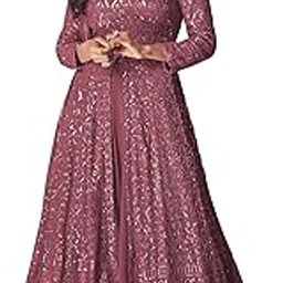 Anarkali Straight Suit for Women | Georgette & Santoon Straight Suit | Semi-Stitched Gown for Women 2023-picture-16