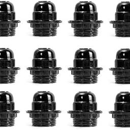 Diktmark Black E-27 Holders with Ring, Lamp Shade Holder (Pack of 12)-picture-20