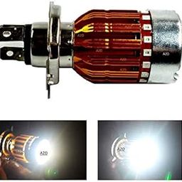 A2D H4 Police Light Style Red n Blue 6000k Cree Projector Super Glow Stock Replacement Led Super n Low Beam Bike Headlight Bulb-White for TVS Sport-23