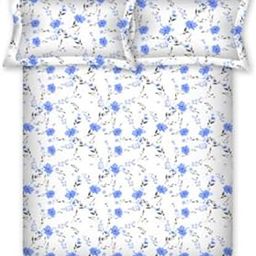 Bombay Dyeing King Size Cotton Bedsheet, 164 TC, Size:274 x 274 cm, Floral Print, Blue 4-image-64