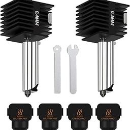 HzdaDeve 2 Pack A1 Mini/A1 Hotend Print Head Hot End Kit Extruder Upgrade High-Temperature 0.4MM Hardened Steel Nozzle Replacement with 4PCS Silicone Cover Sock for Bambu Lab 3D Printer Accessories-18