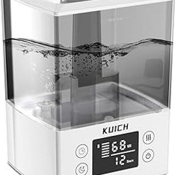 Kuich Humidifiers for Bedroom, Cool Mist Humidifier for Home Plant and Baby Nursery, Quiet Ultrasonic Humidifier with 360° Nozzle, Auto Shut-Off, Filterless, Black-picture-27