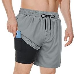 Mens Swim Trunks Mesh Lining Swim Shorts Quick Dry Swimsuits with Pocket Beach Shorts Bathing Suits for Men-image-91