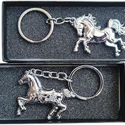 Combo Of 3D Running Horse Metal Keychain (Pack Of 2) (Silver)-image-6