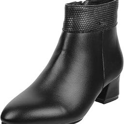 Women's Faux Leather Heeled Fashion Chelsea Ankle Boots-image-25