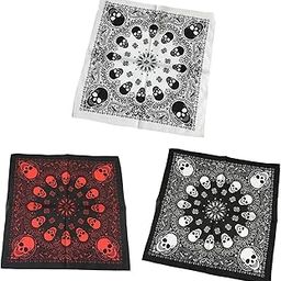 Skull Bandana Scarf Stylish Women Men Novelty Hair Band Wristband Neck Scarf Red-image-57