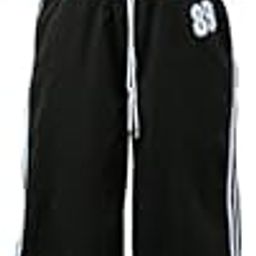Women's Wide-Leg Sweatpants with Side Bow Ties ? White Contrast JoggersBZFS-07-image-72