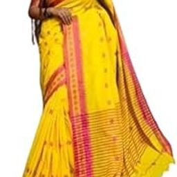 Traditional Ashtami Black Saree | Handloom Cotton Taant Saree | 5.5 Meter with Additional Blouse Piece-image-98