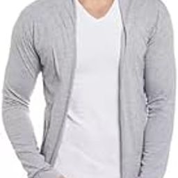 Open Long Cardigan Full Sleeve Shrug for Men (IN, Alpha, XL, Regular, GREY)-14