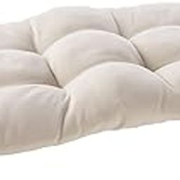 ATOOTFUSION Collection Outdoor Loveseat Cushions - Thick Tufted Patio Chair Seat Pads, Premium Comfort, Fiber-Filled, 100% Polyester, Durable & Easy Care, 48"x18" for Lounge Bench (1 Pack) (Off White)-image-48