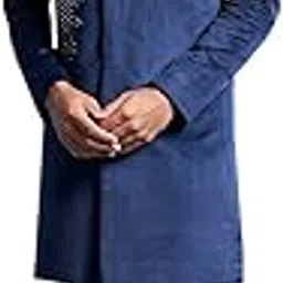 vastramay Men's Velvet Sherwani Set - Velvet Embroidered Sequiend Indo Western,And Pant Set-picture-9