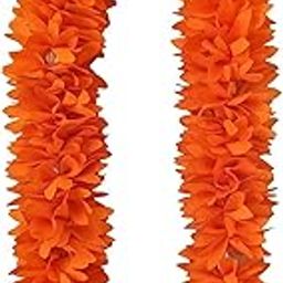 Orange Color Flower Fabric Gajra for Gorgeous and Stunning Hairstyles, SET OF 2-17