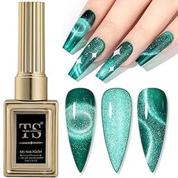 THR3E STROKES hema-free Cat Eye Gel Nail Polish, 15 ML Cat Eye Gel Nail Polish with Magnet Velvet Gel Nail Polish Silver Shimmer Soak Off Reflective Translucent Gel Magnetic Nail Polish for Women Girl (99, 15ml)-image-73
