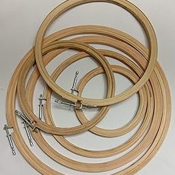 Assorted Wooden Embroidery Hoop Ring Frame (5, 6, 7, 8, 10, 12 Inch) Set of 6 Pcs-41