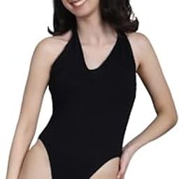 Women's Acrylic Black Bodysuit-image-38