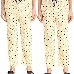 Pack of 2 Women Printed Cotton Elasticated Waist Regular Fit Pyjama/Track Pant-image-82