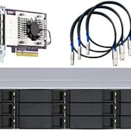 QNAP TL-R1200S-RP 12 Bay 2U Rackmount SATA 6Gbps JBOD Storage Enclosure with Redundant Power Supply. PCIe SATA Interface Card (QXP-1600eS) Included-picture-14