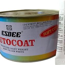Autocoat Polyester Lightweight Body Filler, White, 1 kg with Hardener, Car Dent Repair-image-66