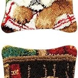 CLUB BOLLYWOOD The Style Sutra DIY Pillow Cover Latch Hook Kits Animals Pattern Closed Eye Dog Pack of 2|Crafts | Needlecrafts & Yarn | Rug Making | Latch Hooking-picture-26