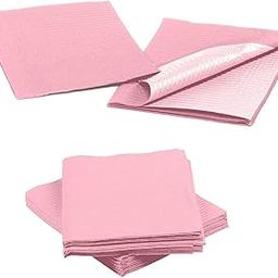 Dental Bibs - SHIELD PLUS Tattoo Bibs Tattoo Table Covers Patient Bibs Tattoo Tray Covers 3 Ply Dental Bibs Sheets Cloths Waterproof for Tattoo Bibs Tattoo Supplies Pink (10 Count)-44