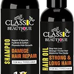 Classic Beautique Damege Hair repair Duo – Shampoo 200ml& Hair Oil120ml – Keratin Enriched for Strong, Shiny & Healthy Hair-image-10