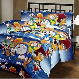 TEEJA Microfiber Soft Design Print Reversible Double Bed Single Bed Dohar, Blanket, AC Dohar for Kids (Multicolour) (Dore MON, Single Bed)-image-68