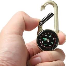 BISONBERG 3 in1 Multifunction Compass Carabiner Clip Keychain Thermometer Guiding Keyring for Outdoor Hiking Camping Climbing Hunting Travelling, Pack of 1-12