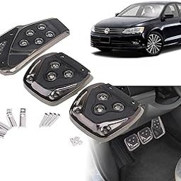 Selifaur - 3 Pcs Black Non-Slip Manual Car Pedals kit Pad Covers Set for Volkswagen Jetta Type-2-19