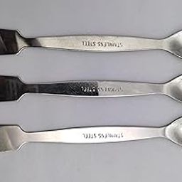 Laboratory Spatula spoon (6 inches) Stainless steel One side is spoon type One side is flat scientific equipment Heavy type (3 pices Spatulas)-picture-23