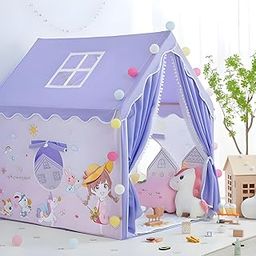 SHREE INCORPORATION Jumbo Size Light Weight Kids Play Tent House for 3-13 Year Old Kids Girls and Boys (Purple Girls AP)-image-61
