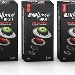 Manforce High Double Apple Flavoured Condoms for Men| 10 Count| Ultra Thin Condom| Lubricated Latex Condoms| For Her Enhanced Pleasure x Pack of 3-13