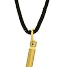 Gold-Plated Axe Pendant Necklace with Black Cord, Unisex Fashion Jewelry-image-45