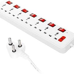 yuvex 7+7 Extension Switch Board Universal Surge Protector with 7 Socket 7 Switch Extension Boards 7 Socket Extension Boards (White)-8