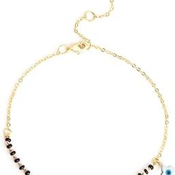 Flower Shape Evil Eye Nazariya Anklet With Mangalsutra Foot Chain Jewellery For Women and Girls-image-11