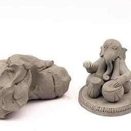 Ganesh Pottery Premium Shadu mati for Modeling, Art & Craft Projects| Shadu mati - Air Dry Wet Clay for Children & Professional Artists - Ready to Use Natural Eco Friendly Molding Clay (1Kg)-6