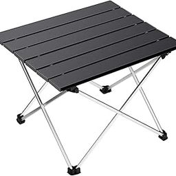 Multipurpose Folding Utility Table | Ideal for Indoor & Outdoor Picnic,BBQ,Cooking,Festival | Aluminium Stackable Top & Frame | Portable Camping Table (Black)-44
