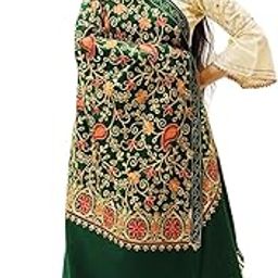 Floral Kashmiri Embroidery Green Shawl,Stole for Girls,Ladies,Women's-image-25