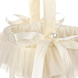 SECRET DESIREWedding Flower Girl Basket Wedding Flower Basket Bowknot Satin Flower Basket-image-11