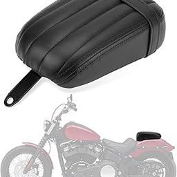 PSler Rear Passenger Seat Cushion Pillion Pad Cover for Davidson Softail Slim FLSL Street Bob FXBB 107 2018-2021, Black, Motorcycle Seat Cushion-image-10