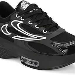 Ligero Men's Stylish Black Sports Sneakers | Trendy AiirZ0000M Lace-Up Casual Shoes for Running, Walking & Gym Training-image-97